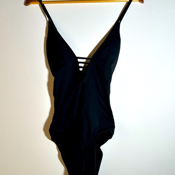Athena Black Swimsuit with Strappy Design - Picture 2 of 10